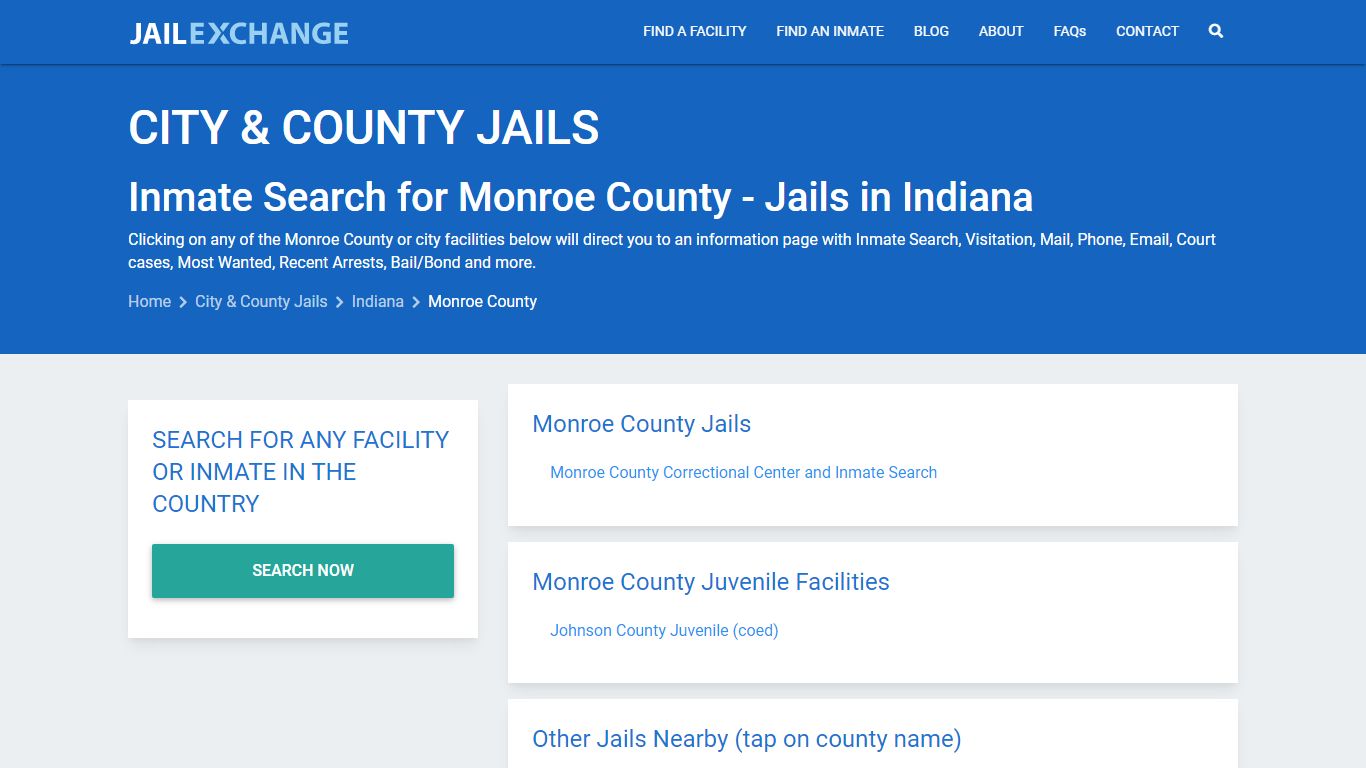 Inmate Search for Monroe County | Jails in Indiana - Jail Exchange
